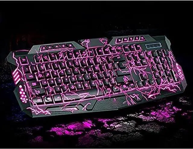 Alt view image 4 of 7 - Mechanical Keyboard Wired Gaming Mechanical Computer Keyboard 3-Color Backlit Ergonomic Keyboard