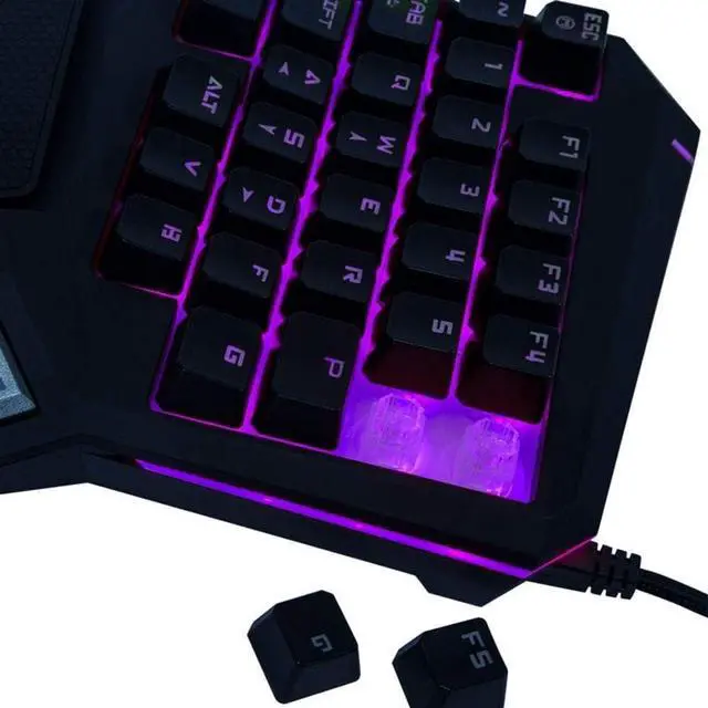 Alt view image 2 of 5 - Keyboards Mechanical Gaming Keyboard with One Hand Feel Colorful Computer Keyboard Backlight USB Phone Keypad 238.1MM 158.7MM 39.4MM