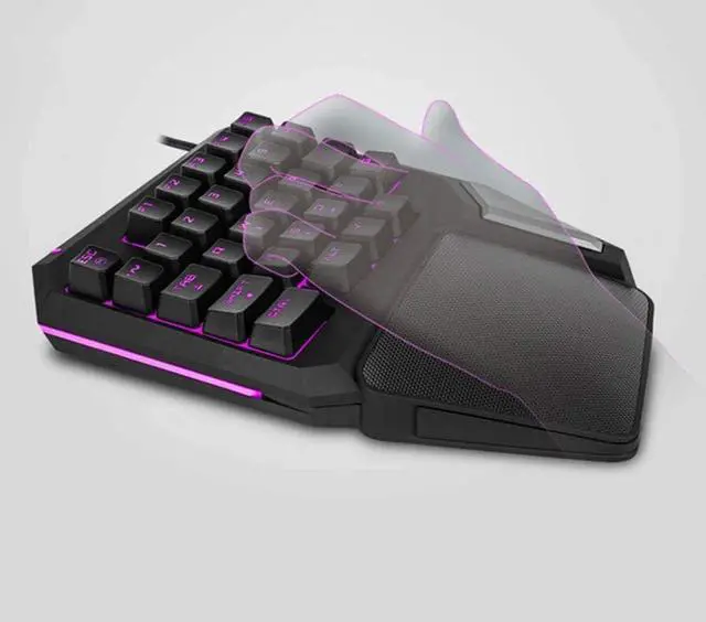 Alt view image 5 of 5 - Keyboards Mechanical Gaming Keyboard with One Hand Feel Colorful Computer Keyboard Backlight USB Phone Keypad 238.1MM 158.7MM 39.4MM
