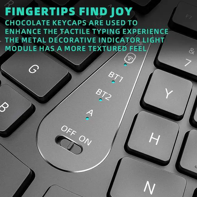 Alt view image 4 of 7 - Ergonomic Keyboard, Ergonomic Split Keyboard with Cushioned Wrist Rest, 2.4G USB C Bluetooth Wireless Computer Keyboard with 111 Keys, Rechargeable for Desktop, PC, Laptop