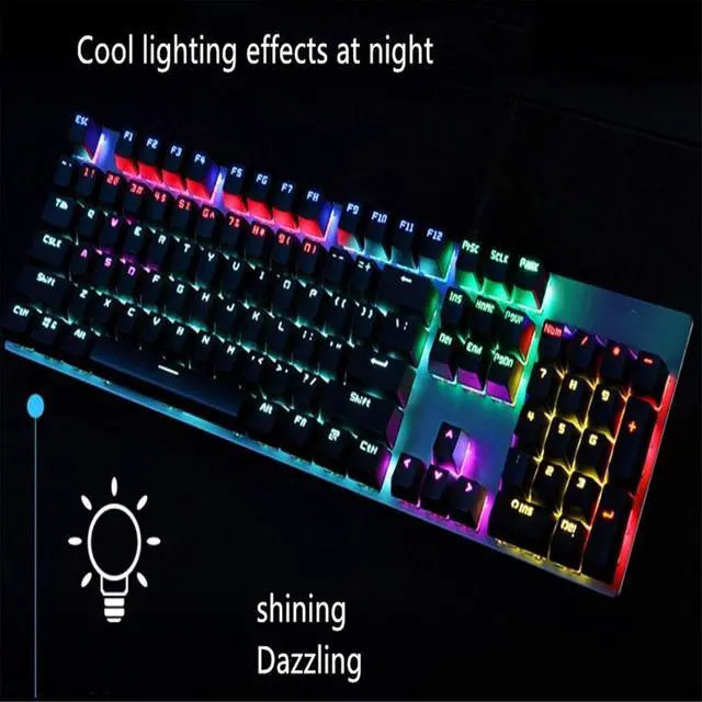 Alt view image 4 of 7 - Mechanical Gaming Keyboard with Green, Black, and Brown Switches  Full Key Layout for Desktop and Laptop