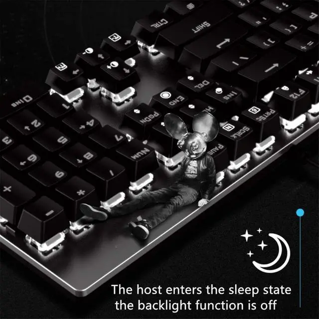 Alt view image 7 of 7 - Mechanical Gaming Keyboard with Green, Black, and Brown Switches  Full Key Layout for Desktop and Laptop