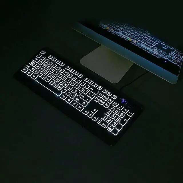 Alt view image 3 of 7 - Large Font Print USB LED Backlit Keyboard 104 Keys Full Size Computer Keyboard for Seniors and Low for Individual