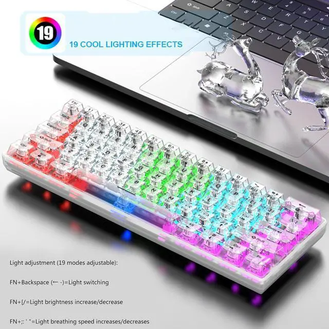 Alt view image 7 of 7 - 61 Keys Mechanical Keyboard USB Backlit Gaming Mechanical Keyboard for Desktop Household Computer Accessories