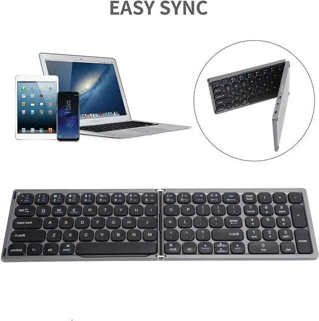 Alt view image 2 of 7 - Foldable Bluetooth Keyboard, Ultrathin Portable Travel Keyboard for Laptop Smartphone Tablet Computer