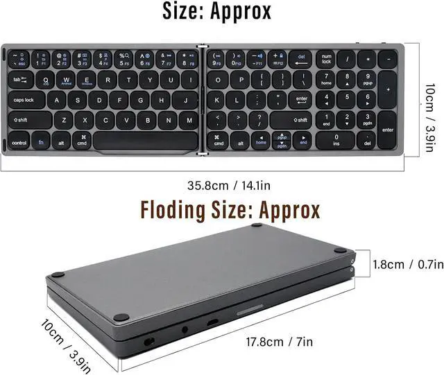 Alt view image 3 of 7 - Foldable Bluetooth Keyboard, Ultrathin Portable Travel Keyboard for Laptop Smartphone Tablet Computer