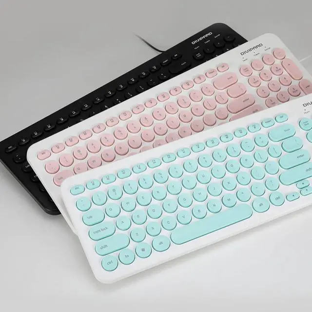 Alt view image 6 of 7 - Gaming Keyboard Mechanical Round Key Desktop Computer Notebook Mute Multimedia Office Wired USB