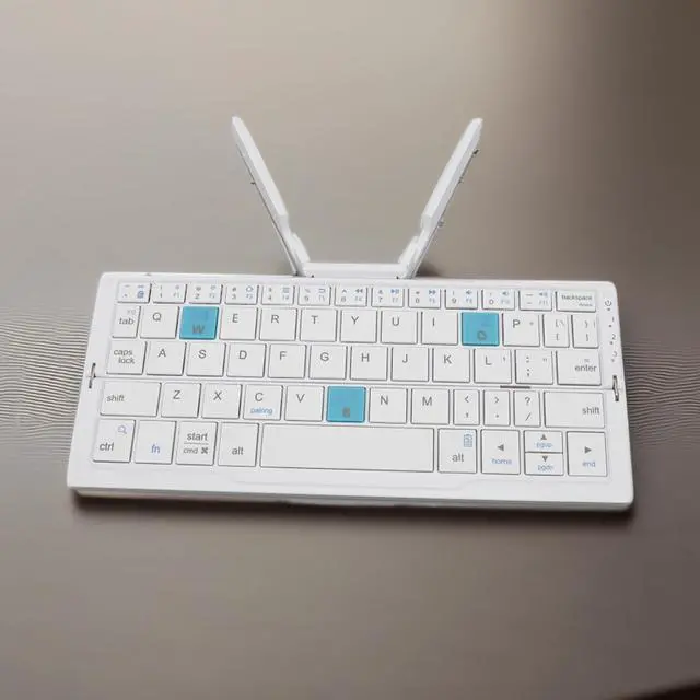 Alt view image 5 of 7 - Foldable BT Keyboard, Folding Portable Keyboard, Supports 3 Devices to Connect, Rechargeable Folding Portable Keyboard Android Tablet Phone Laptop (Silver White)