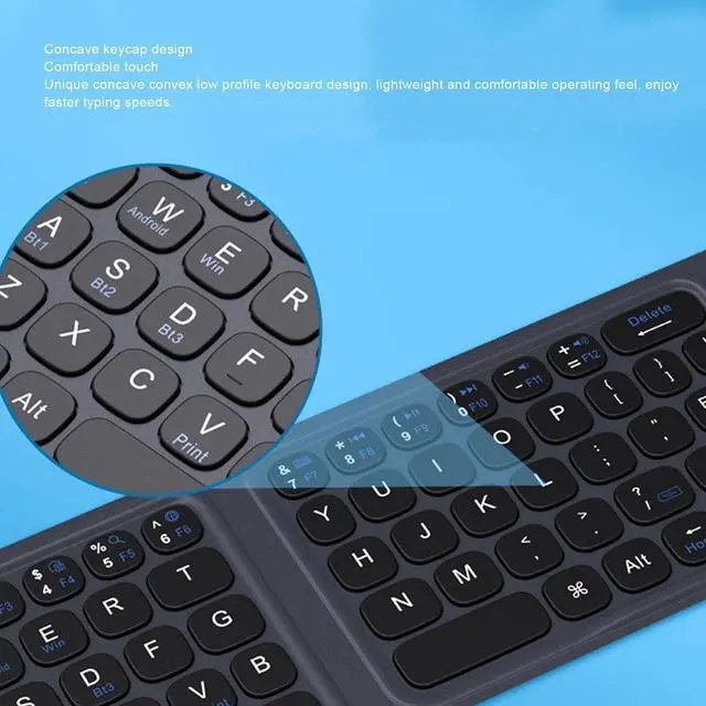Alt view image 6 of 7 - Compact Wireless Keyboard with Touchpad and Number Pad, Bluetooth 5.0, Quiet USB C Rechargeable, Ultra Thin Portable Travel Keyboard