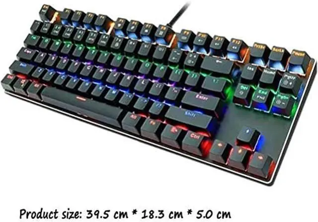 Alt view image 3 of 7 - Mechanical Gaming Keyboard, Compact 87-Key Mechanical Computer Keyboard Blue Equivalent Switch for Windows PC Gamers
