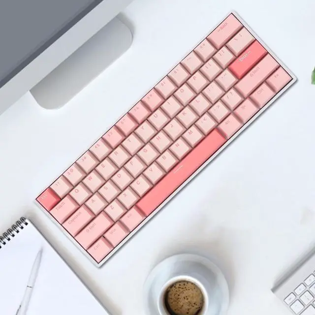 Alt view image 6 of 7 - RGB Mechanical Keyboard, 61 Key 3.0 5.0 Type C Wired Blue Switch for iOS