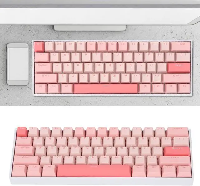 Alt view image 5 of 7 - RGB Mechanical Keyboard, 61 Key 3.0 5.0 Type C Wired Blue Switch for iOS