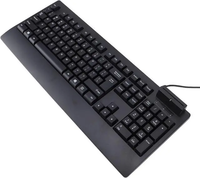 Alt view image 2 of 7 - 104 Key Quiet USB Keyboard with IC Card Slot, ABS Material, PLL Technology for Stable Data Transmission, Adjustable Non Slip Feet, Ergonomic Design