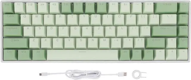 Main image of Wired Gaming Keyboard, 60% 68 Keys RGB Backlit Mechanical Keyboard, Matcha Theme Red Switch USB Wired Keyboard Mechanical PC Gaming Keyboard