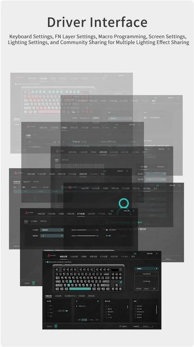 Alt view image 6 of 7 - Odpaltoy×Ajazz AK870 Rapid Trigger Keyboard Mechanical Magnetic Switch Keyboard,RGB Hot-swappable Gaming Keyboard with TFT Smart Display&Knob,Magnetic Switches (Starry Night Gray·Wired)
