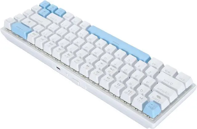 Alt view image 5 of 7 - SYMY 61 Keys Mechanical Keyboard broadband Blue Switches Keyboard Backlit Gaming Keyboard for Smartphones Laptops Tablets are Available (White and Blue)