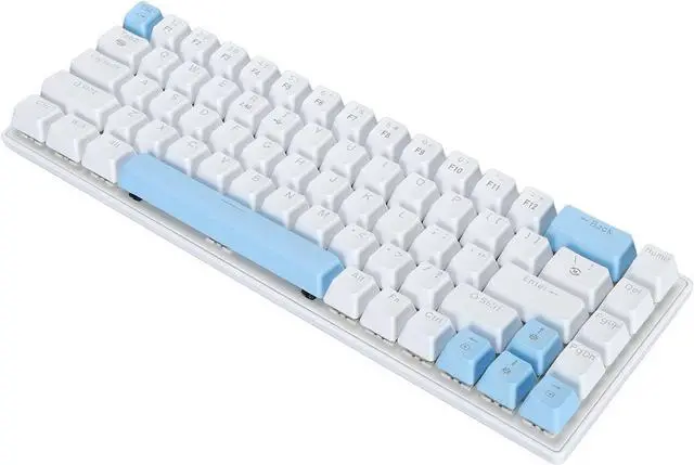 Alt view image 6 of 7 - SYMY 61 Keys Mechanical Keyboard broadband Blue Switches Keyboard Backlit Gaming Keyboard for Smartphones Laptops Tablets are Available (White and Blue)