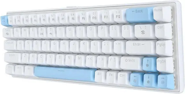 Alt view image 7 of 7 - SYMY 61 Keys Mechanical Keyboard broadband Blue Switches Keyboard Backlit Gaming Keyboard for Smartphones Laptops Tablets are Available (White and Blue)