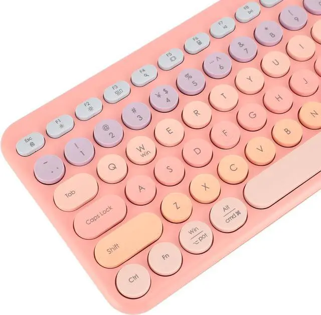 Alt view image 7 of 7 - Keyboard, Gaming Keyboard Ergonomic Keyboard 96 Keys Full Sized Keyboard 2.4G Mute Cute Ergonomic Round Keycaps with USB Receiver for Computer Laptop PC Desktops (#1) (#2)