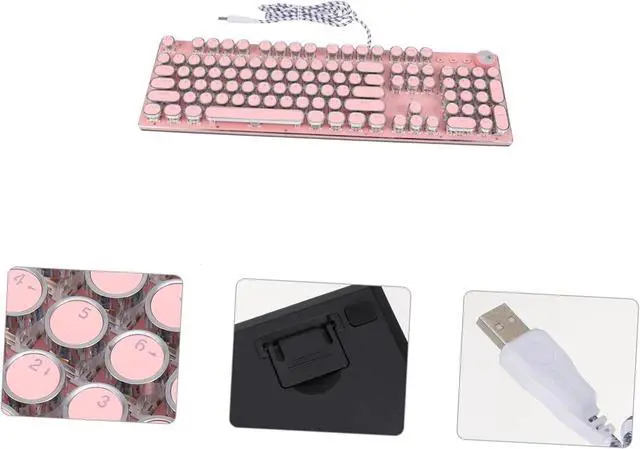 Alt view image 4 of 7 - HOMOCONO Professional Laptop Keyboard Retro Punk Design Lightweight Anti-Slip Comfortable to Use