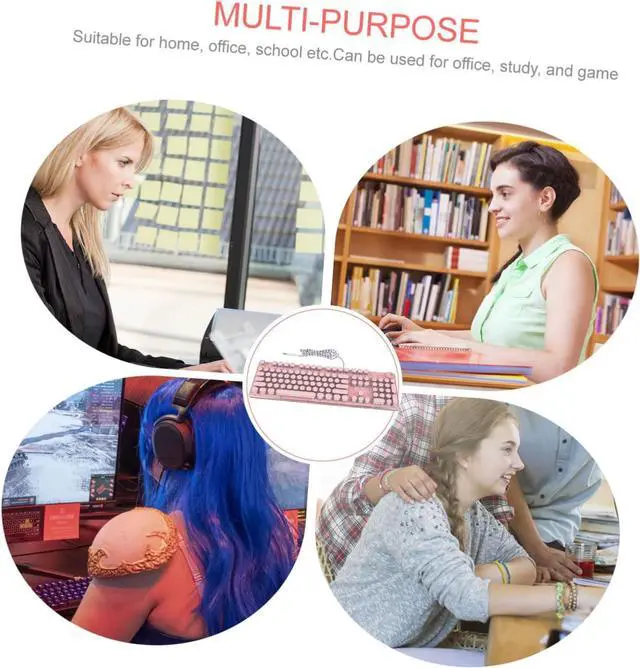 Alt view image 3 of 7 - HOMOCONO Professional Laptop Keyboard Retro Punk Design Lightweight Anti-Slip Comfortable to Use