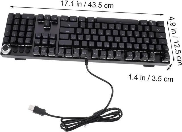 Alt view image 2 of 7 - Key RGB Backlit Mechanical Keyboard Wired Multimedia Gaming USB Keyboard with Lighting Modes for Office and Home Use Durable Ergonomic Design