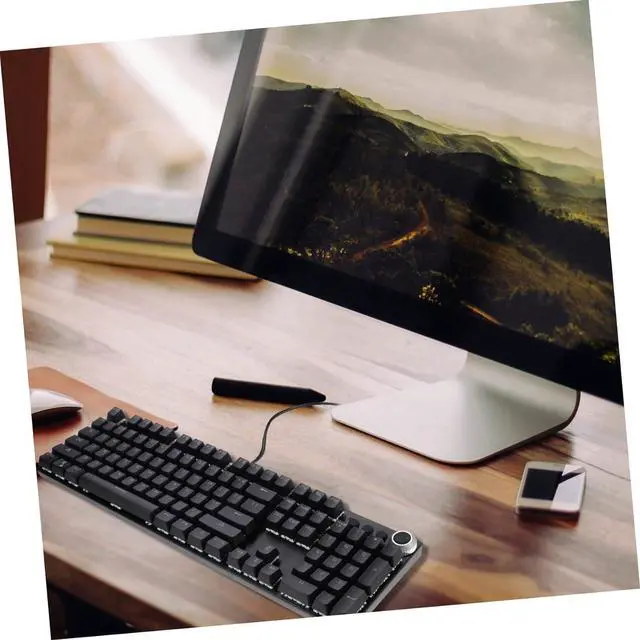 Alt view image 3 of 7 - Key RGB Backlit Mechanical Keyboard Wired Multimedia Gaming USB Keyboard with Lighting Modes for Office and Home Use Durable Ergonomic Design