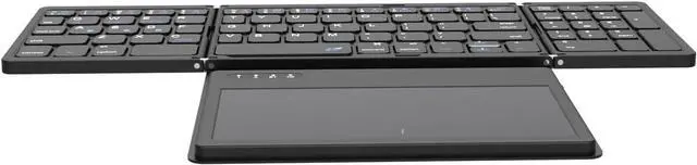 Alt view image 4 of 7 - Foldable Bluetooth Keyboard with Touchpad, Full Size Wireless Keyboard for iPad and Tablets, Black