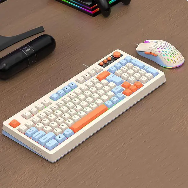 Alt view image 2 of 7 - Backlits Gaming Keyboard Mouse, Ergonomic USB Wire Keyboard USB Cable for PC Computer Wire Connection Keyboard