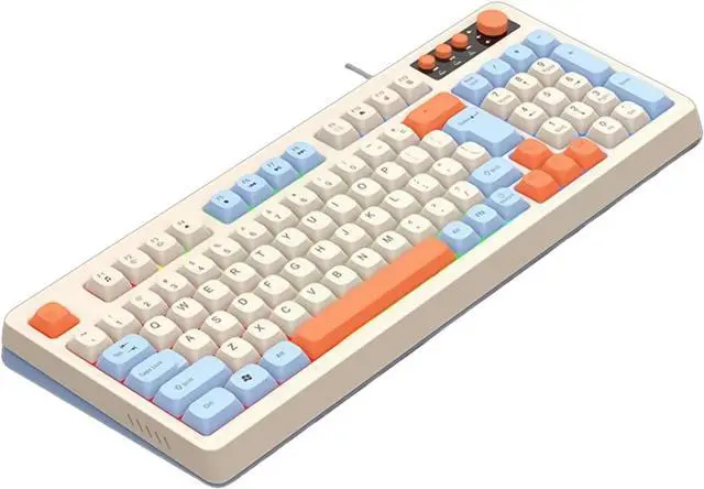 Main image of GMBYLBY ARGB Backlits Gaming Keyboard 98Keys Ergonomic USB Wire Keyboard USB Cable for PC Computer Wire Connection Keyboard