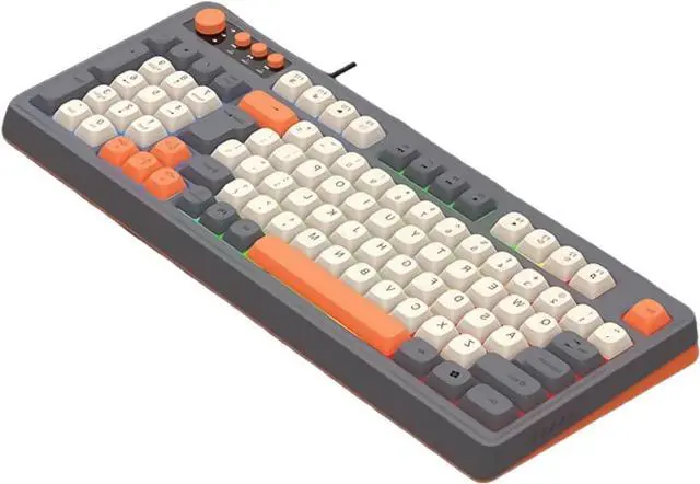 Alt view image 5 of 7 - GMBYLBY ARGB Backlits Gaming Keyboard 98Keys Ergonomic USB Wire Keyboard USB Cable for PC Computer Wire Connection Keyboard