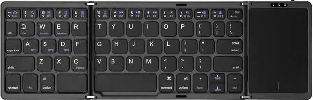 Main image of Foldable Bluetooth Keyboard with Touchpad Portable Wireless Keyboard, Rechargeable Ultra Slim Pocket Folding Keyboard for PC Mac Smartphone Windows iOS Android