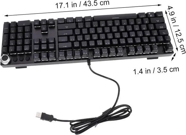 Alt view image 2 of 7 - DOITOOL RGB Backlit Mechanical Keyboard Multimedia Dial Wired Office Keyboard for Gaming Ergonomic 104 Keys