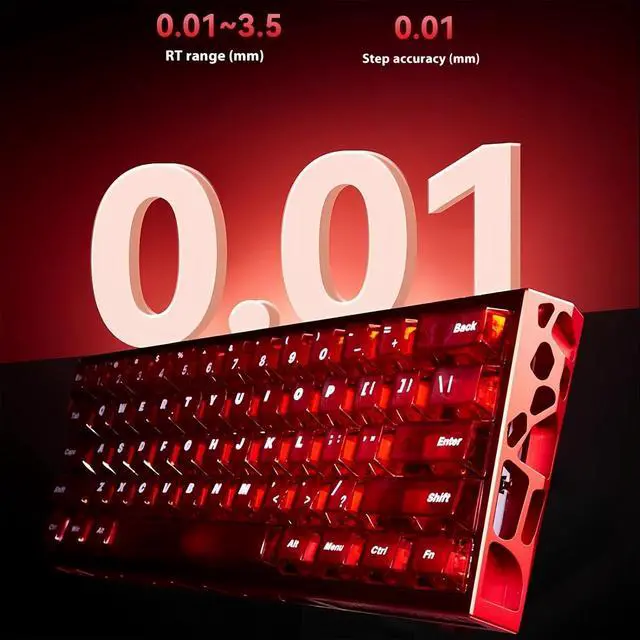 Alt view image 4 of 7 - FKZ MADLIONS MAD Light 60 HE Magnetic Switch Gaming Keyboard,60% Hollow Aluminum Case Hall Effect Rapid Trigger Hot Swap Mechanical Keyboard with Adjustable Actuation RGB Backlit Keycaps (White)