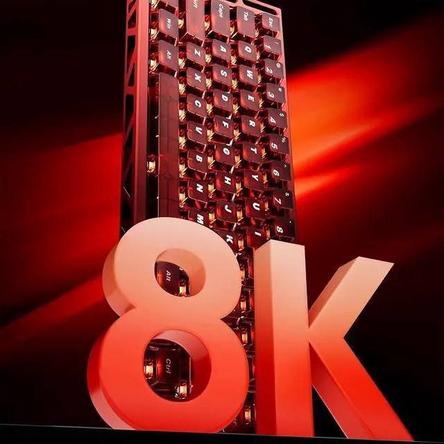 Alt view image 6 of 7 - MADLIONS MAD Light 60 HE Aluminum Magnetic Switch Keyboard,60% Hall Effect Rapid Trigger Adjustable Actuation Custom RGB Gaming Wired Keyboard with Translucent Keycaps Hollow Case (White)