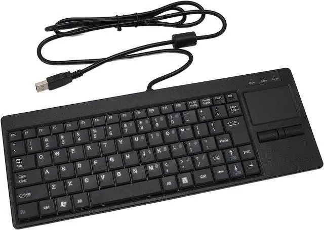 Alt view image 5 of 7 - Mechanical USB Keyboard with Touchpad, Wired Keyboard Plug and Play Long Life for Industrial Use