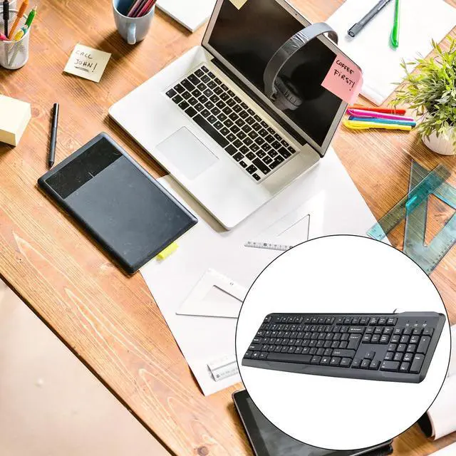 Alt view image 2 of 7 - Ywmsfl Office Wire Keyboard 104Keys Ergonomic Designs with Quick Response and Quiet Operations Fast Responses Keyboards