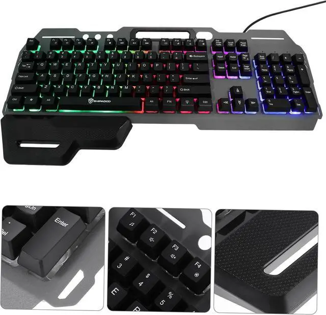 Alt view image 3 of 7 - Happyyami Style Keyboard Ergonomic Led Backlit Key Gaming Keyboard Wide Palm Rest