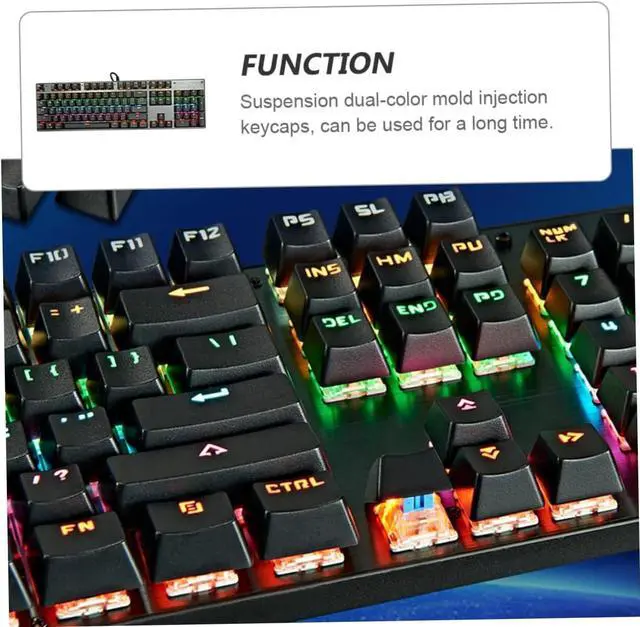 Alt view image 7 of 7 - DIYEAH Key RGB Backlit Mechanical Keyboard Wired Blue Gaming Keyboard Sturdy Keycaps Ergonomic Layout
