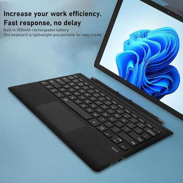 Alt view image 2 of 7 - Wireless Keyboard, Compatible with Pro 3 4 5 6 7 7+ Replacement Keyboard with 7 Color RGB Backlit and Large Touchpad (Black)