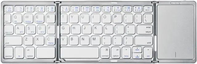 Alt view image 5 of 7 - Foldable Bluetooth Wireless Keyboard, Ultra-Slim Portable Design, Silver