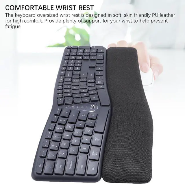 Alt view image 7 of 7 - Zopsc Split Keyboard with Cushioned Wrist Rest Ergonomic Wireless Keyboard 2.4G Dual Mode 111 Keys Adjustable Tilt 3 Angles 200H Battery Life for PC Laptop