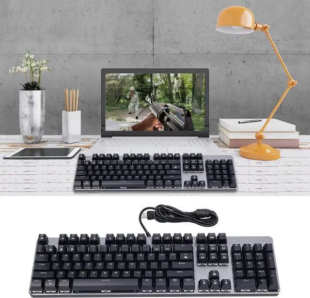 Alt view image 2 of 5 - Keyboard Mechanical 104 Keys Gaming Key Keyboard Non Slip for Laptops