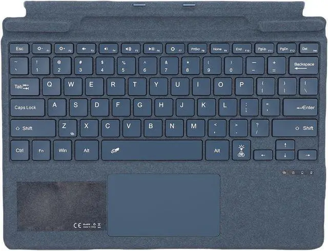 Alt view image 4 of 7 - Gugxiom Keyboard for Pro 11/10/9/8/X, 7 Color RGB Backlit, Ultra Slim Wireless Keyboard with Touchpad and Pen Holder, Rechargeable Battery (Blue)