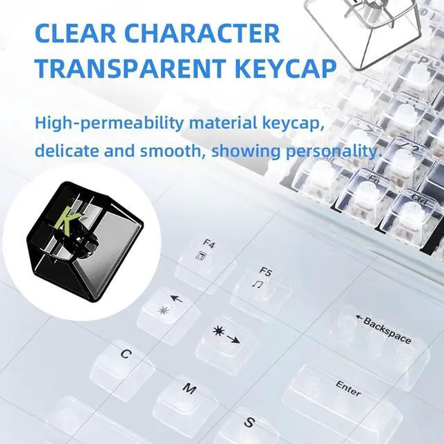 Alt view image 3 of 7 - Yoidesu Gaming Keyboard, 100 Key Mechanical RGB Keyboard Backlit Keyboard with Blue Switches and Hot Swappable Design for PC Laptop Gamers and Typists