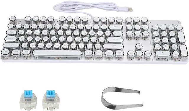 Alt view image 4 of 7 - Socobeta Mechanical Keyboard Portable Gaming Replacement Keyboard with Retro Round Cap for Computer