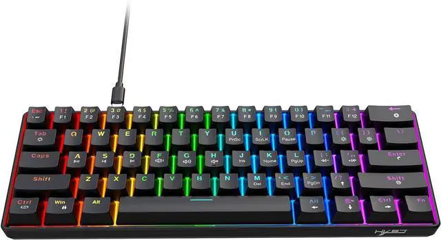 Main image of Asixxsix 61 Keys Wired Mechanical Keyboard, 21 Modes RGB Backlit Hot Swappable Gaming Keyboard with Red Switch, Portable Multifunctional Computer Keyboard for Gaming and Office
