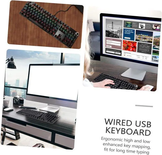 Alt view image 7 of 7 - Gaming Mechanical Keyboard Keys RGB Lighting for Office and Home Use Ergonomic Design Multimedia Control for Computer Enthusiasts