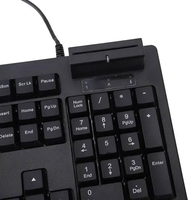 Main image of 104 Key Quiet USB Keyboard with IC Card Slot, ABS Material, PLL Technology for Stable Data Transmission, Adjustable Non Slip Feet, Ergonomic Design