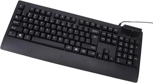 Alt view image 7 of 7 - 104 Key Quiet USB Keyboard with IC Card Slot, ABS Material, PLL Technology for Stable Data Transmission, Adjustable Non Slip Feet, Ergonomic Design
